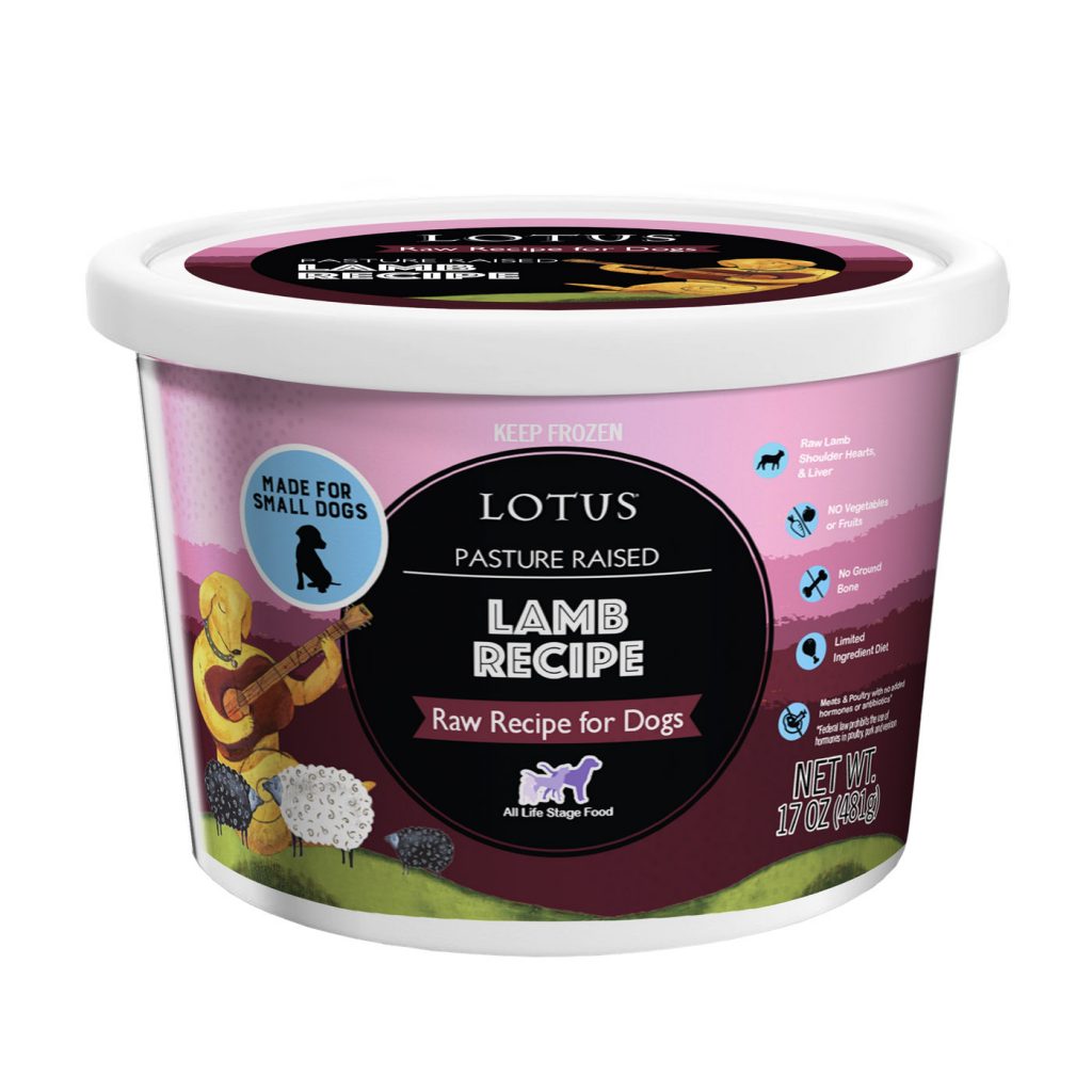 Lotus Pasture Raised Lamb Recipe Raw Frozen Dog Food