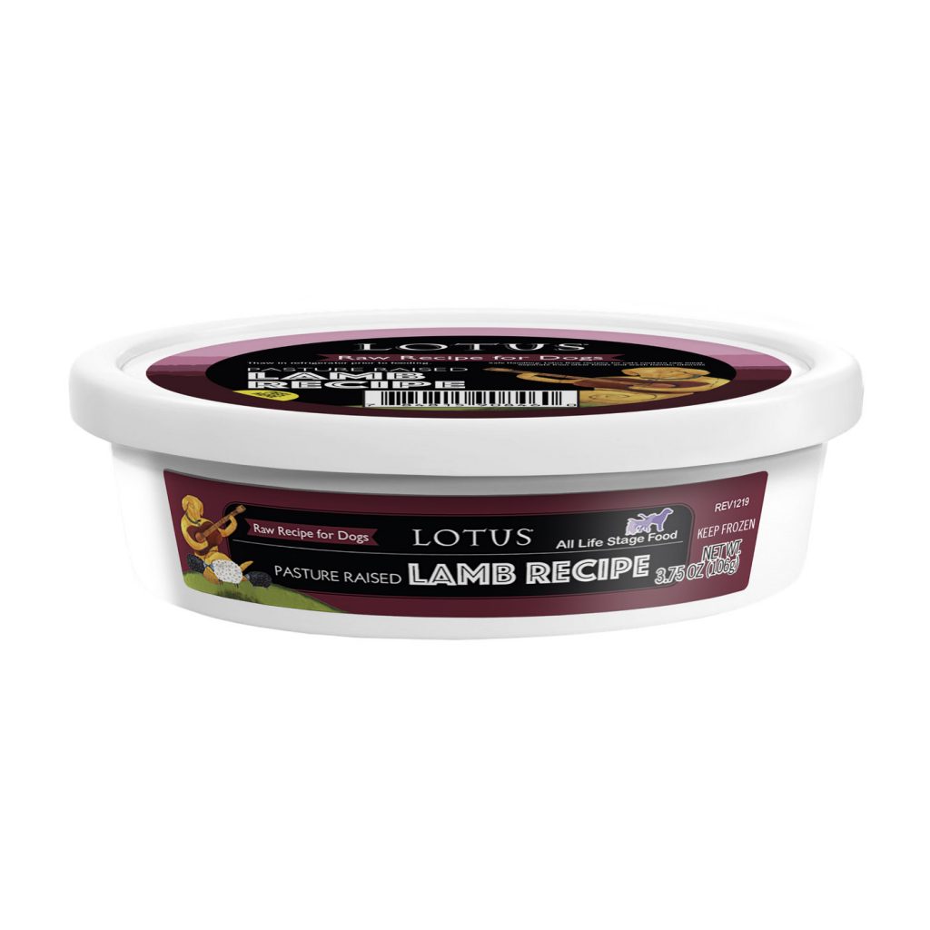 Lotus Pasture Raised Lamb Recipe Raw Frozen Dog Food