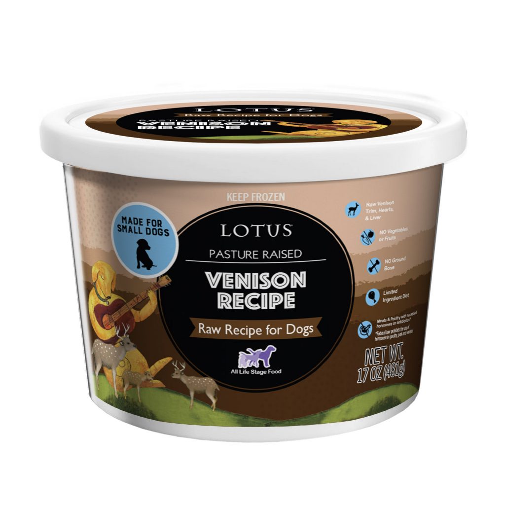 Lotus Pasture Raised Venison Recipe Raw Frozen Dog Food
