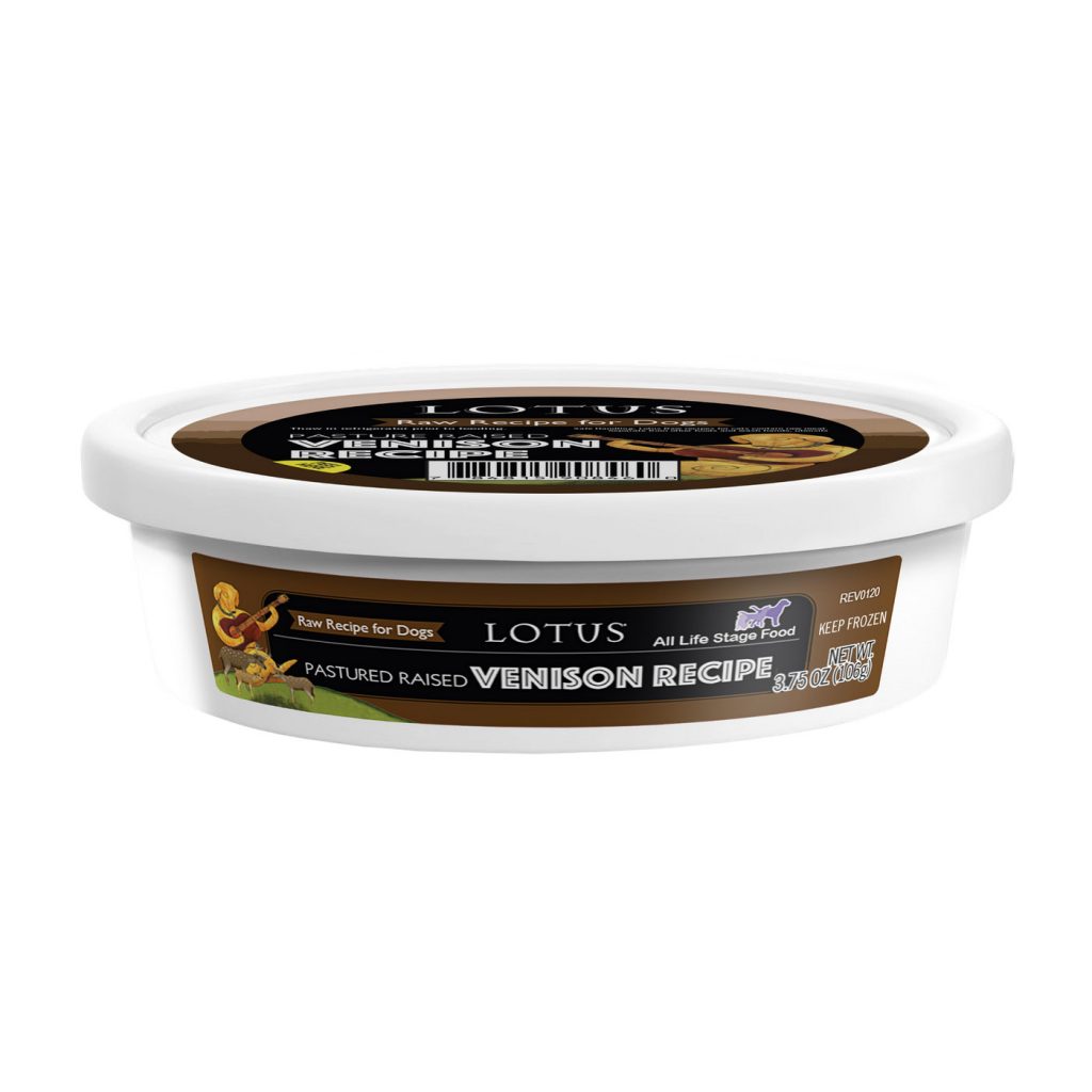 Lotus Pasture Raised Venison Recipe Raw Frozen Dog Food