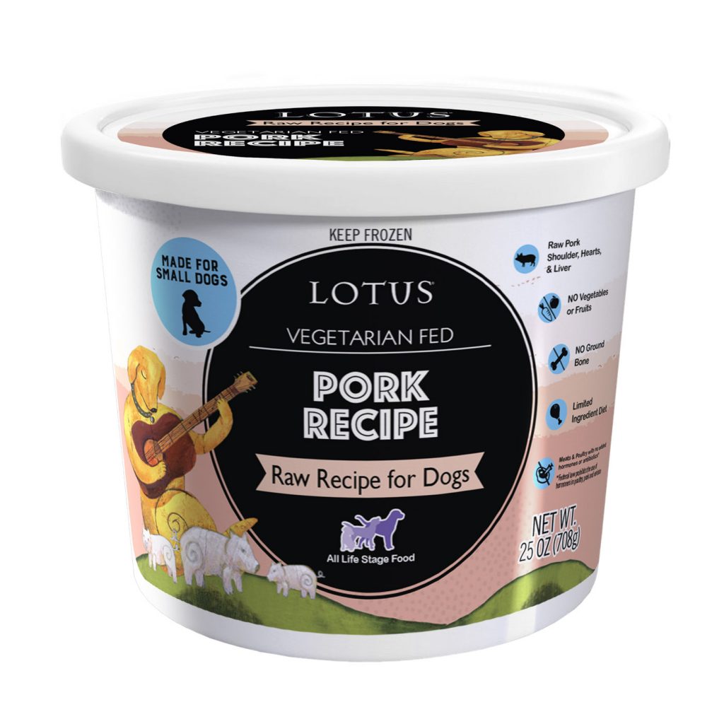Lotus Vegetarian Fed Pork Recipe Raw Frozen Dog Food