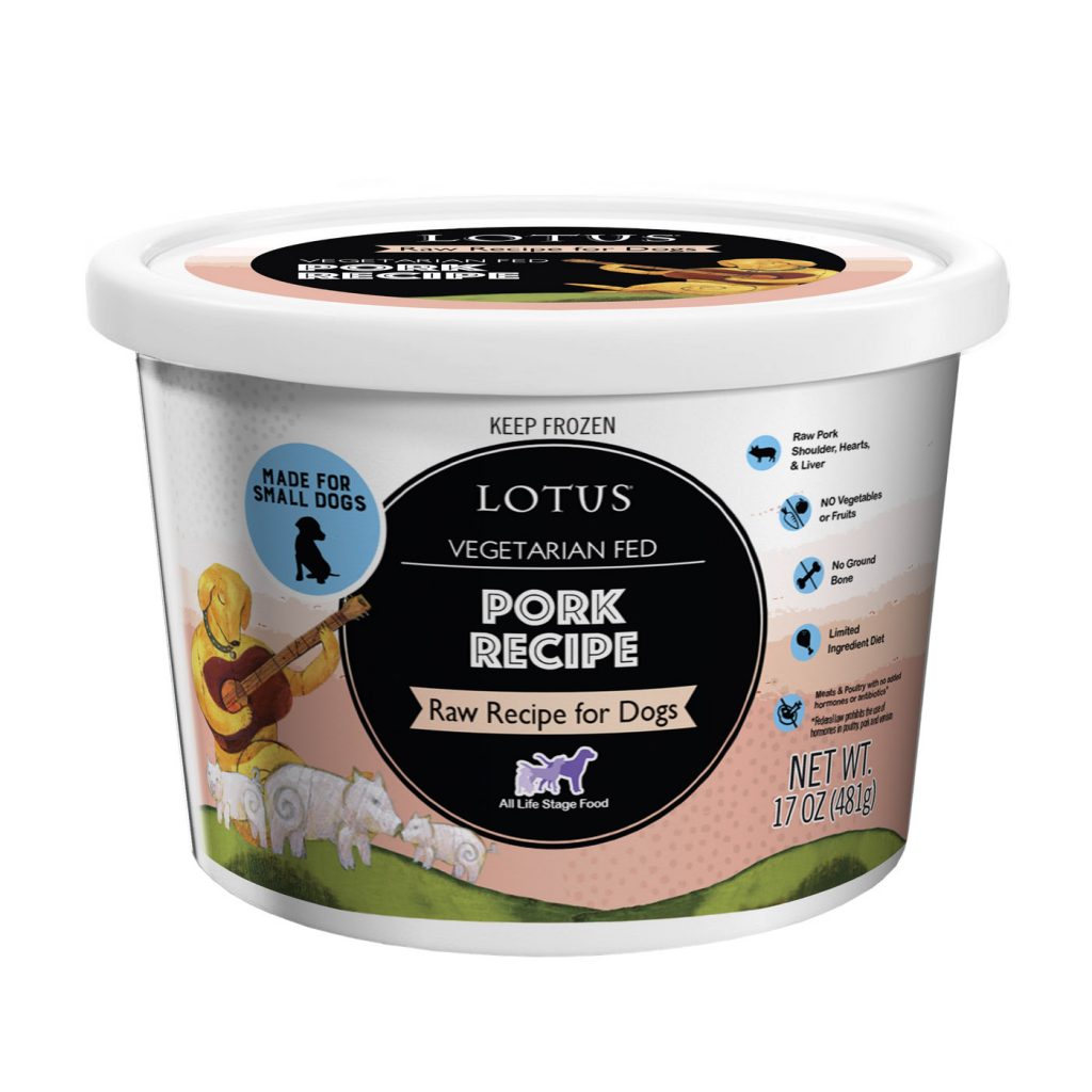 Lotus Vegetarian Fed Pork Recipe Raw Frozen Dog Food