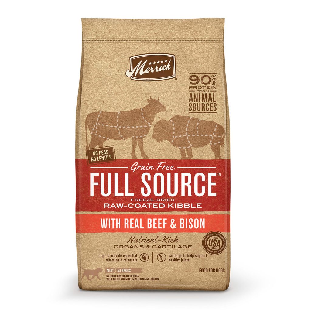 Merrick Full Source Grain-Free Raw-Coated Kibble with Beef & Bison Dry Dog Food