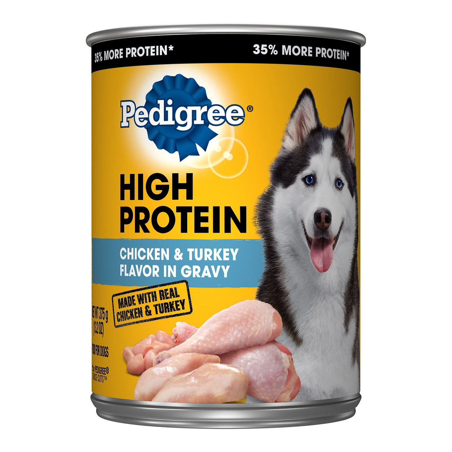 Pedigree High Protein Chicken & Turkey Flavor in Gravy Canned Dog Food 