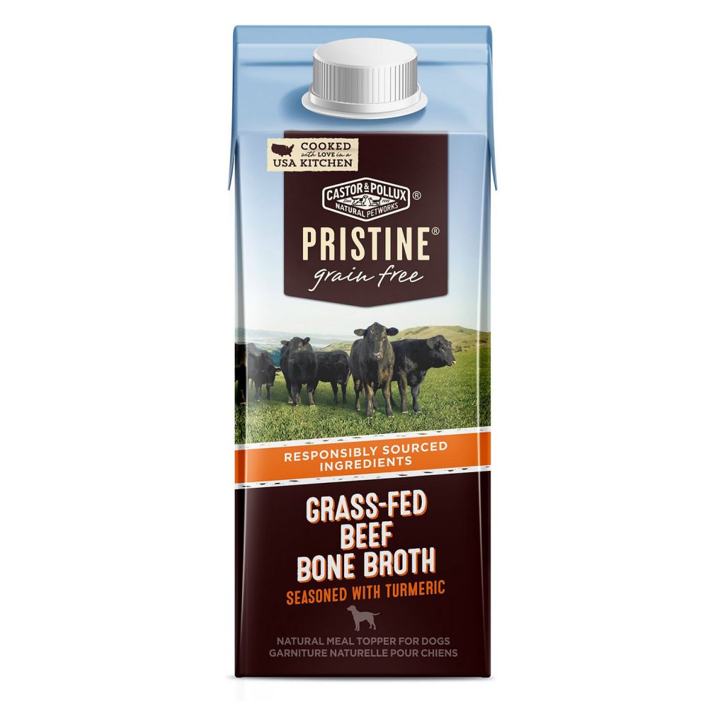 Castor & Pollux Pristine Grain-Free Grass-Fed Beef Bone Broth Seasoned with Turmeric Dog Food Topper