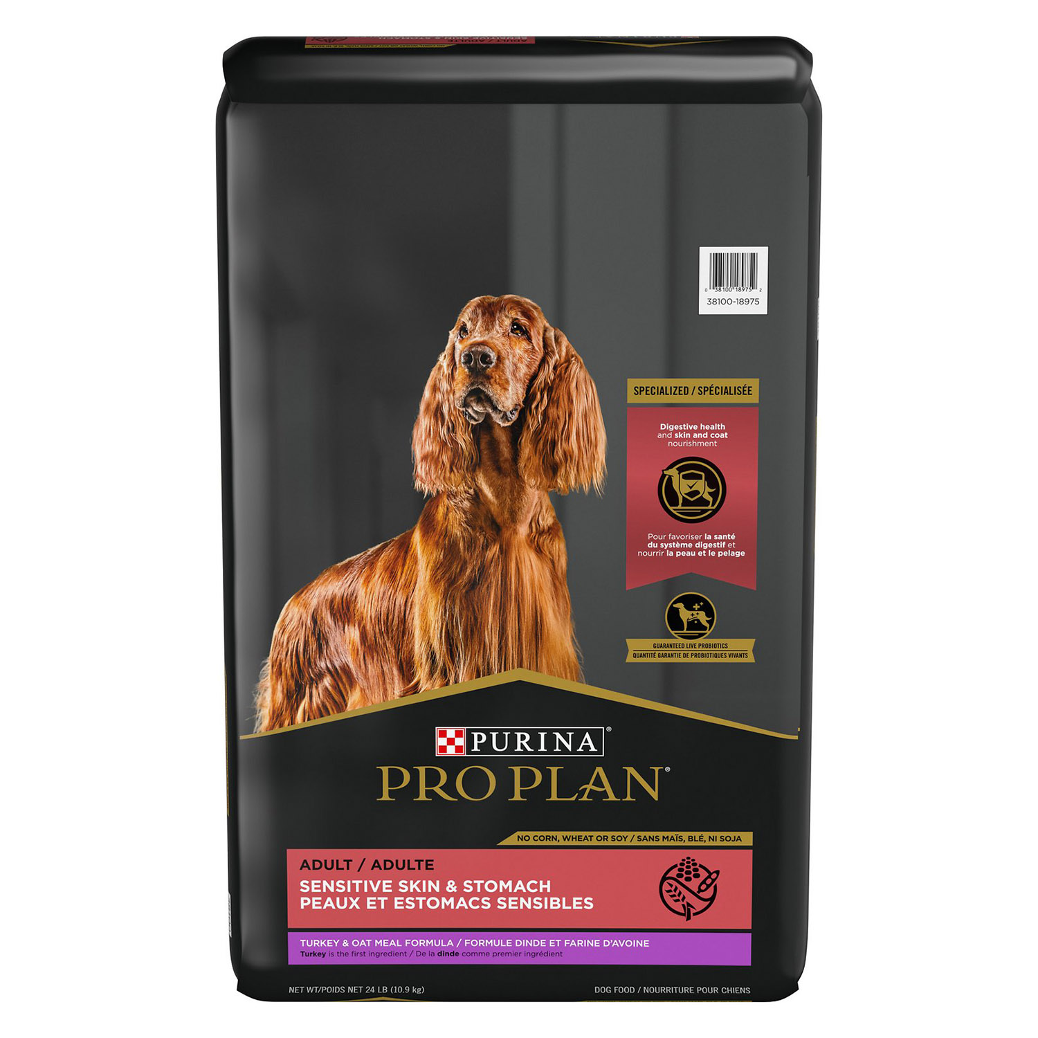 Purina Pro Plan Adult Sensitive Skin & Stomach Turkey & Oatmeal Formula ...