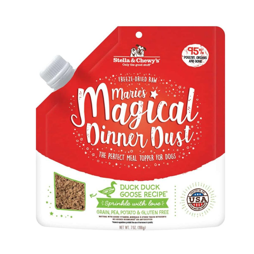 Stella & Chewy’s Marie’s Magical Dinner Dust Duck Duck Goose Recipe Freeze-Dried Raw Dog Food Topper