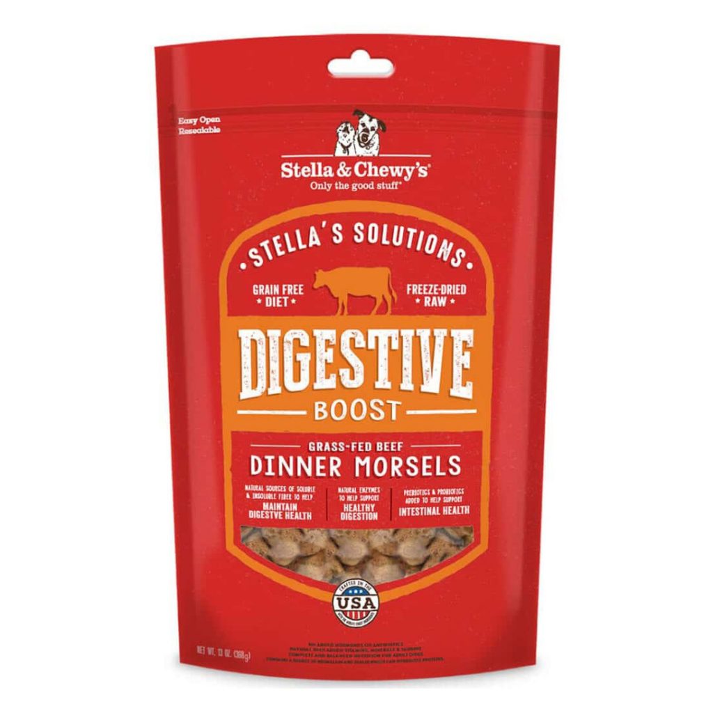 Stella Chewy’s Stella’s Solutions Digestive Boost Grass-Fed Beef Dinner Morsels Freeze-Dried Raw Dog Food