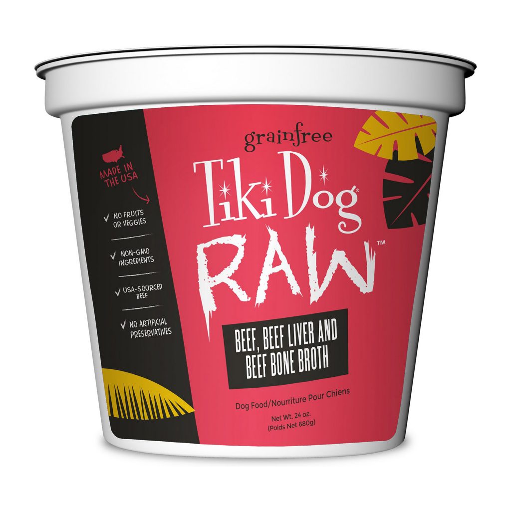 Tiki Dog Raw Beef, Beef Liver and Beef Bone Broth Frozen Raw Dog Food
