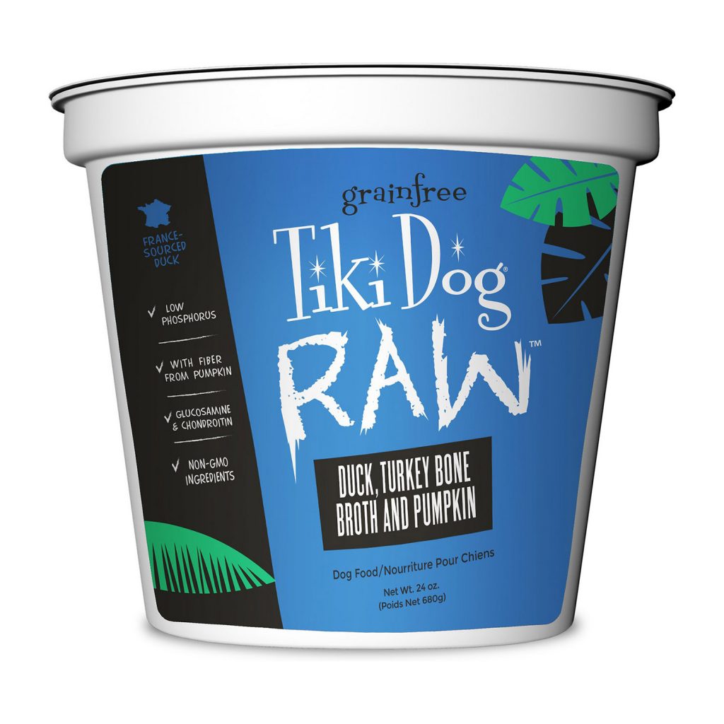 Tiki Dog Raw Duck, Turkey Bone Broth and Pumpkin Frozen Raw Dog Food