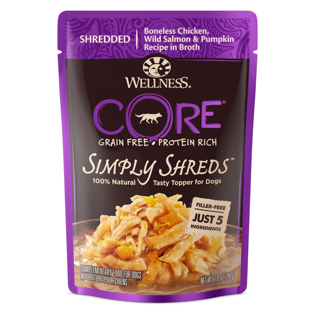 Wellness Core Simply Shreds Chicken, Wild Salmon & Pumpkin Dog Food Mixer or Topper