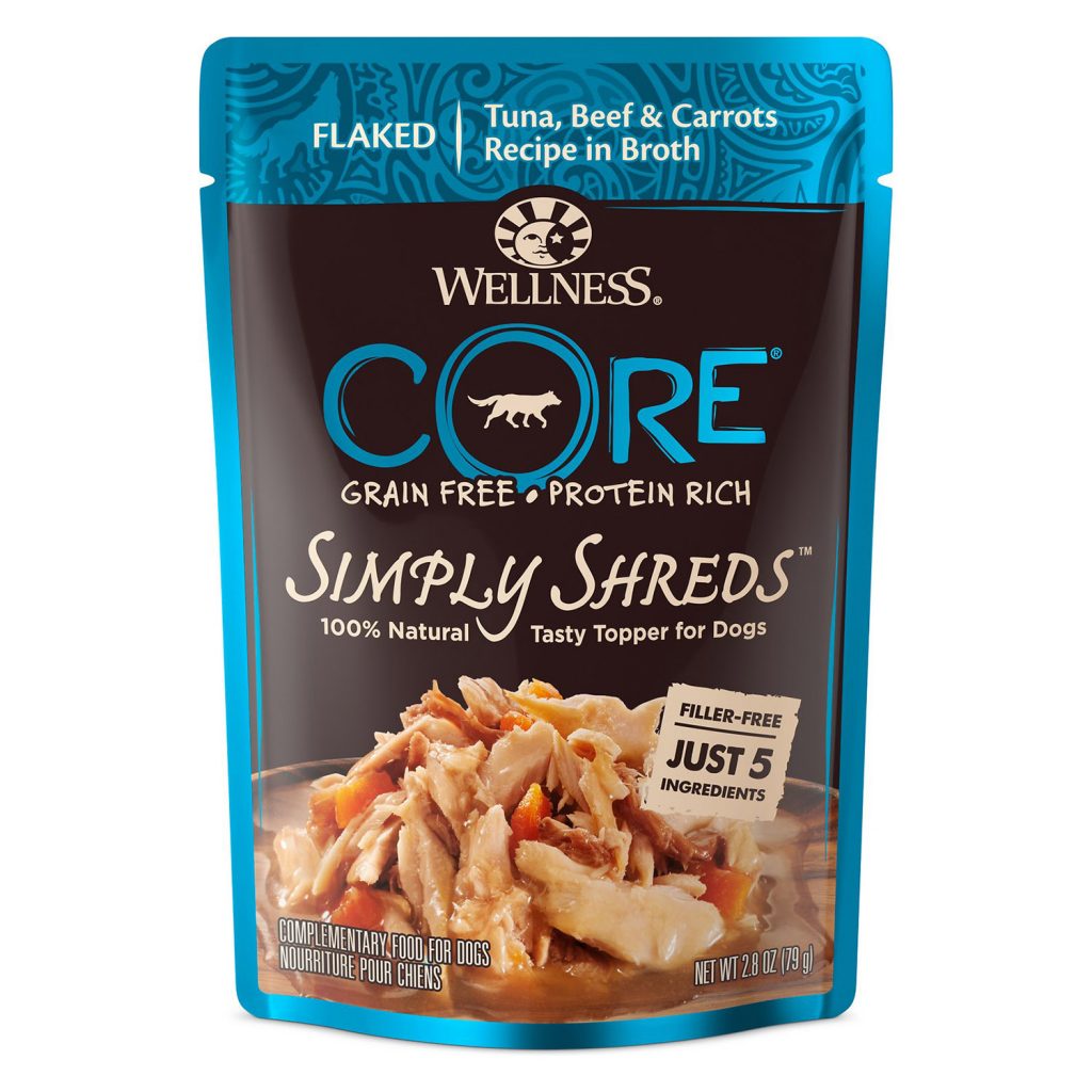 Wellness Core Simply Shreds Tuna, Beef & Carrots Dog Food Mixer or Topper