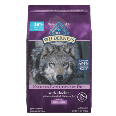 Blue Wilderness Small Bite Chicken Wholesome Grain Recipe Dry Dog Food