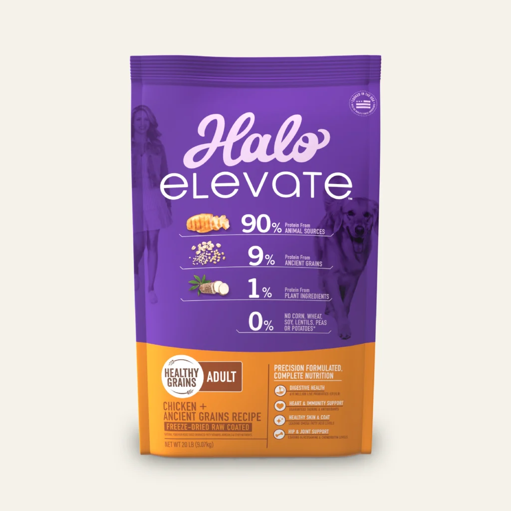 Halo Elevate Healthy Grains Chicken Recipe Adult Dry Dog Food