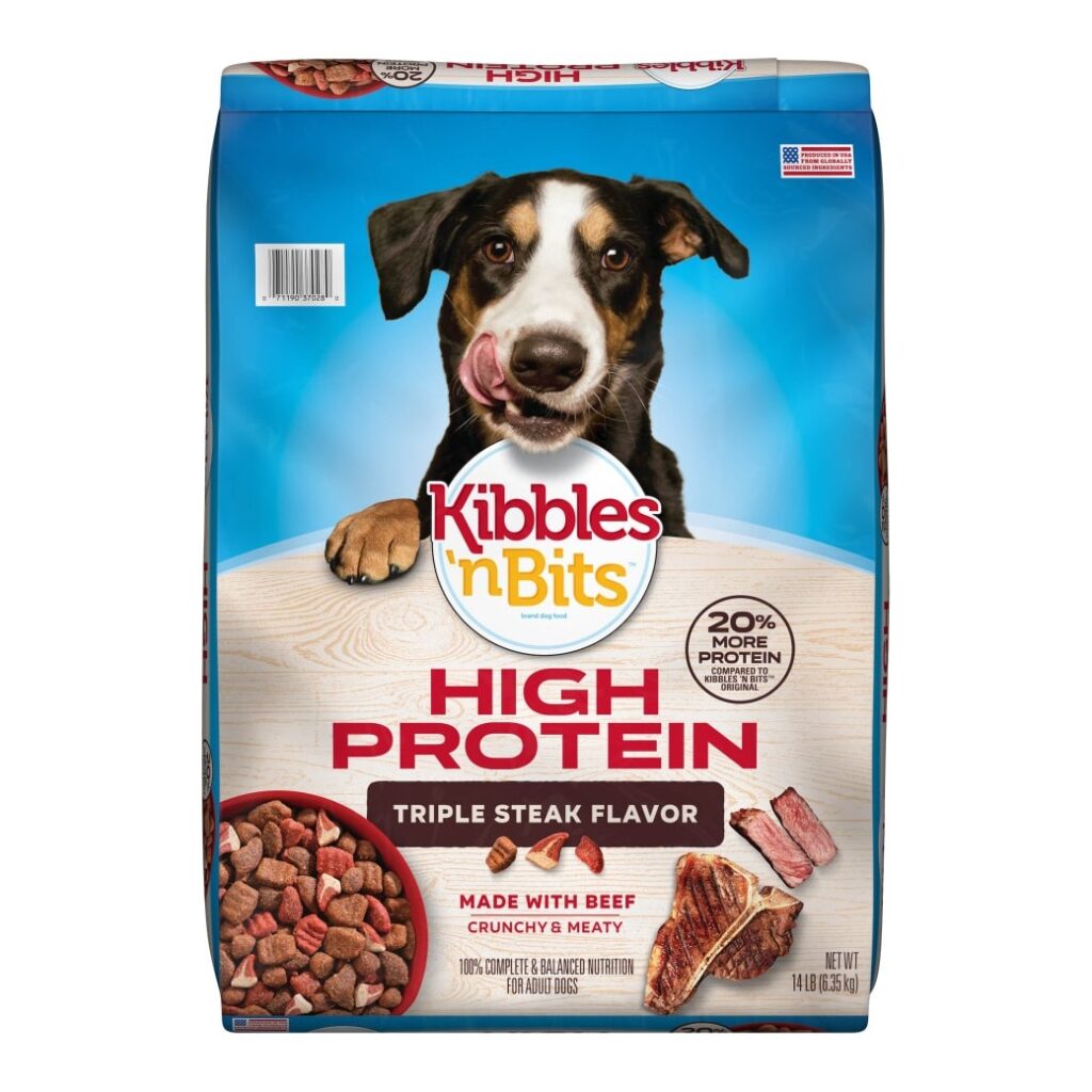 Kibbles n Bits Triple Steak Flavor: High Protein Dry Dog Food