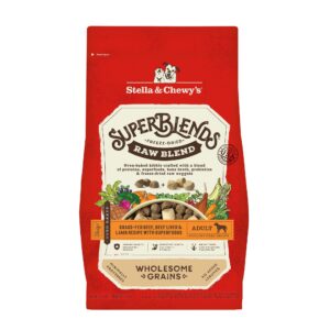 Stella & Chewy’s SuperBlends Beef & Lamb : Raw Blend Oven Baked Kibble with Superfoods, Antioxidants & Probiotics Dry Dog Food