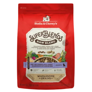 Stella & Chewy’s SuperBlends Raw Blend Puppy Kibble: Chicken, Salmon + Superfoods Dry Dog Food