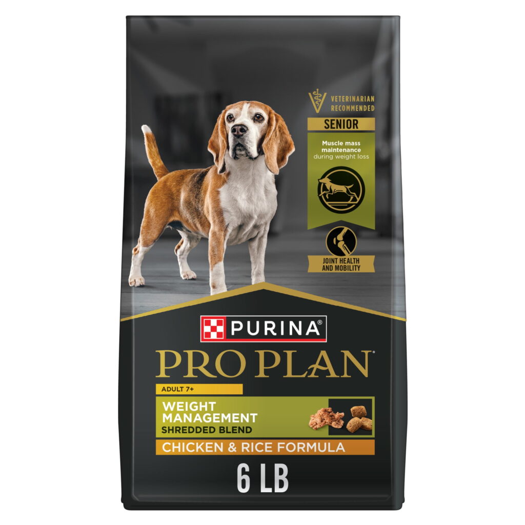 Purina Pro Plan Senior Weight Management Shredded Blend Chicken Rice Dry Dog Food