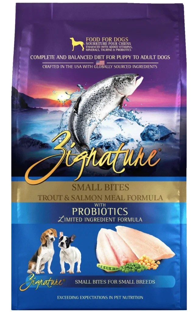Zignature Original Small Bites Trout & Salmon Formula with Probiotics Dry Dog Food