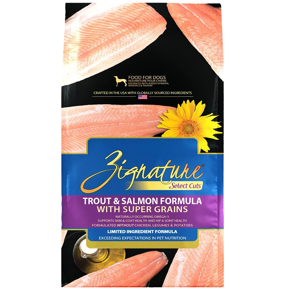 Zignature Select Cuts Trout & Salmon Meal Formula with Super Grains Dry Dog Food