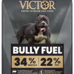 Victor Purpose Bully Fuel, beef and chicken recipe, boasts a 34/22 Dry Dog Food