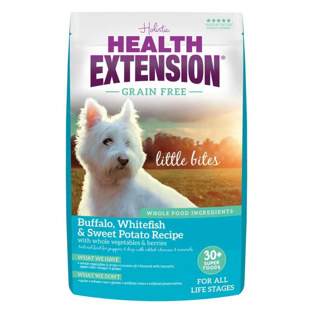 Health Extension Grain Free Buffalo, Whitefish & Sweet Potato Little Bites Recipe Dry Dog Food