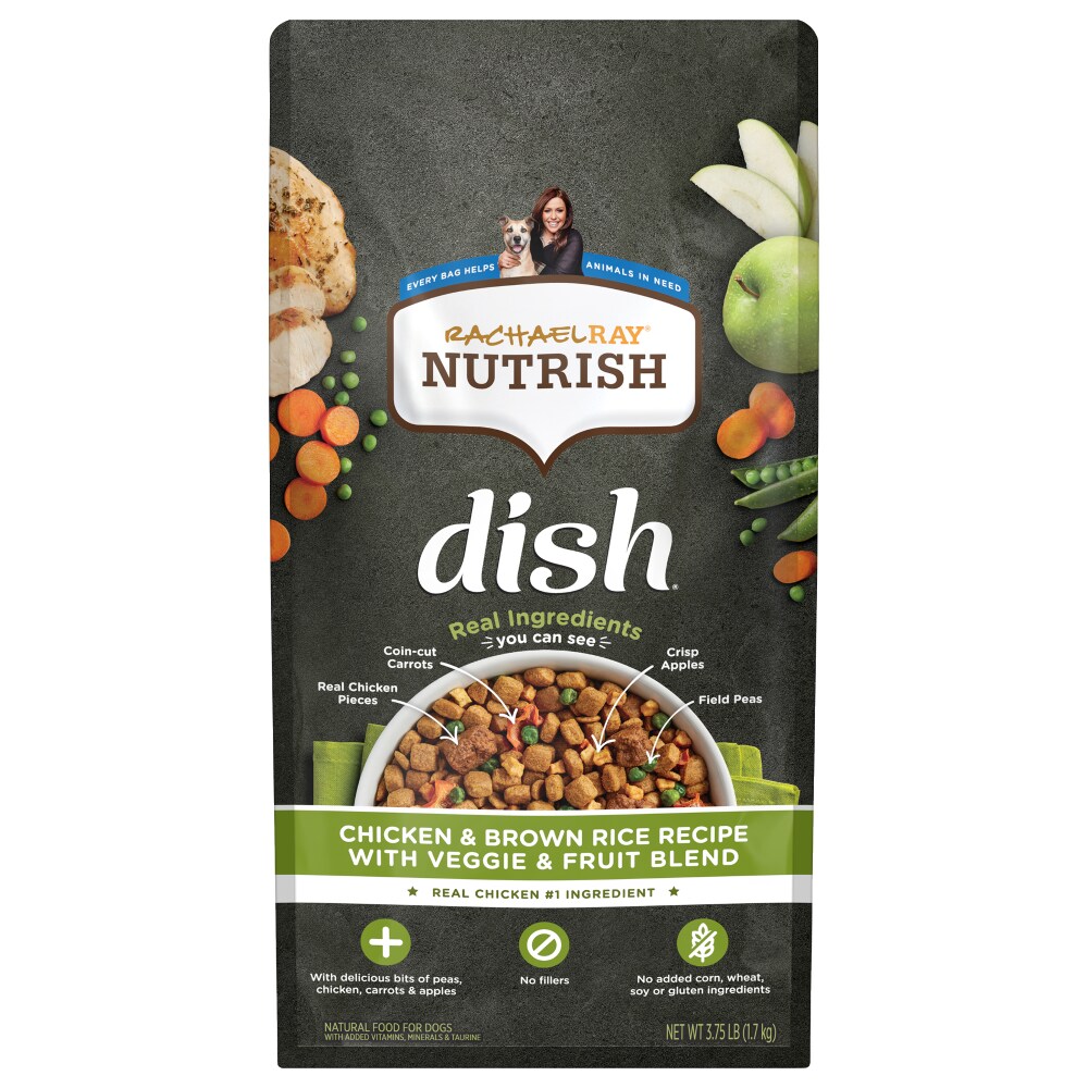 Rachael Ray Nutrish Dish Chicken & Brown Rice Recipe with Veggie & Fruit Blend Dry Dog Food