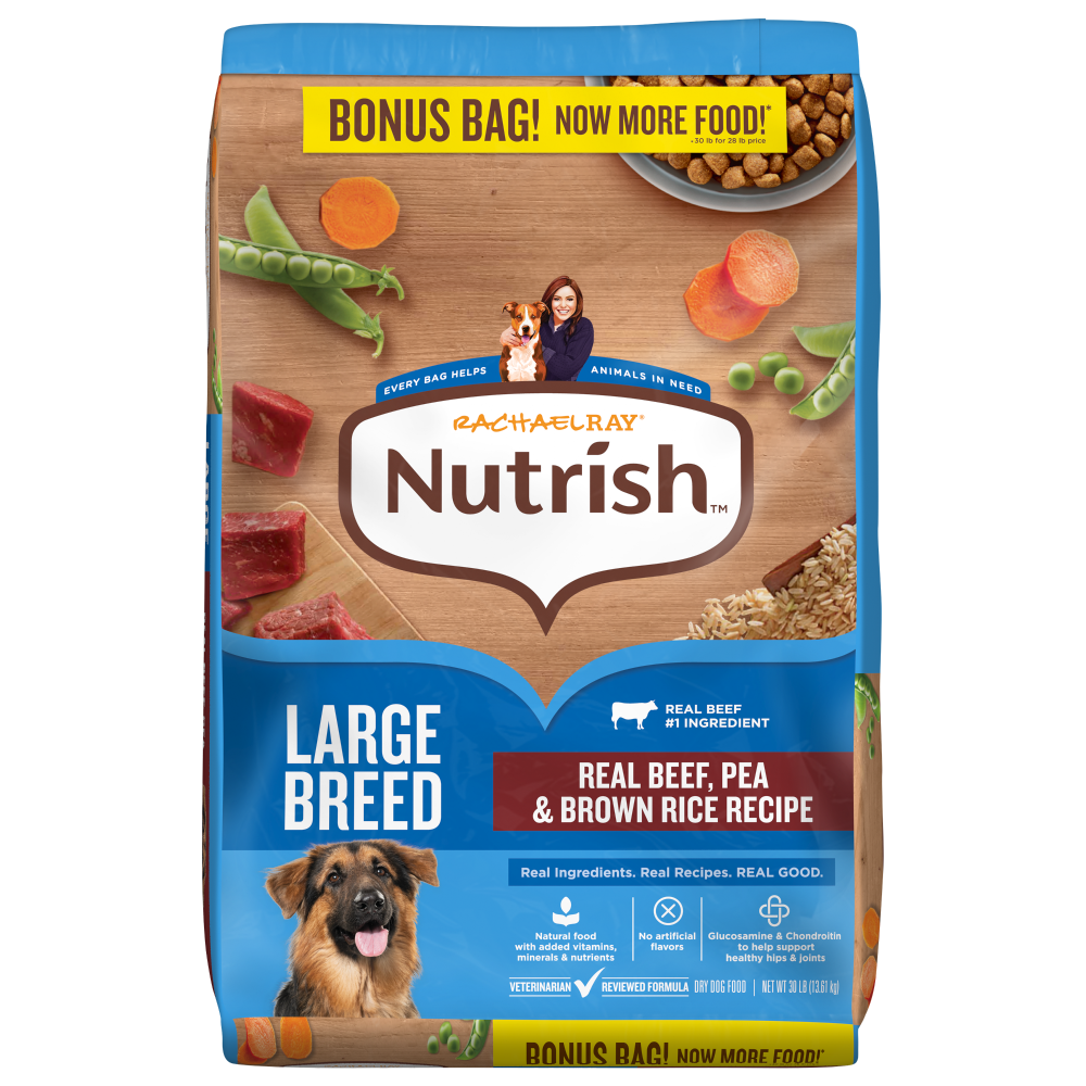 Rachael Ray Nutrish Large Breed Real Beef, Pea, Carrot & Brown Rice Recipe Dry Dog Food