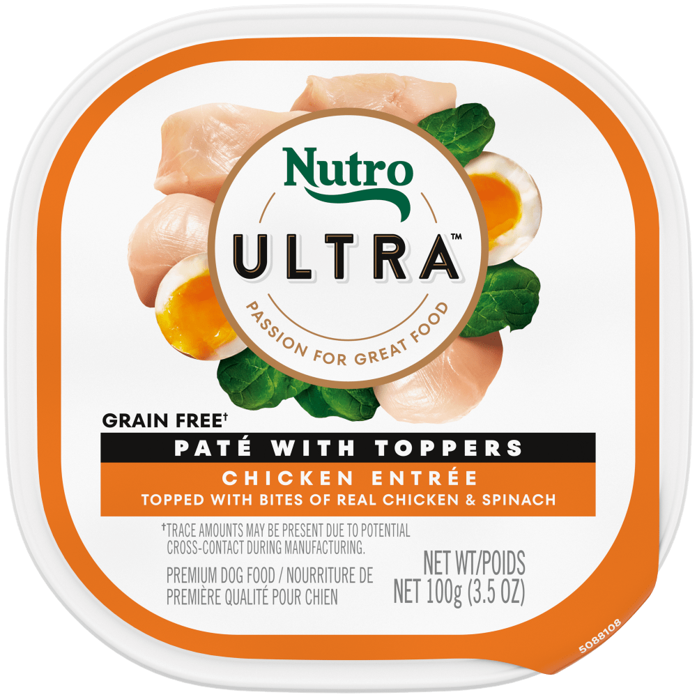 Nutro Chicken Entreé topped with Bites of Real Chicken & Spinach Wet Dog Food