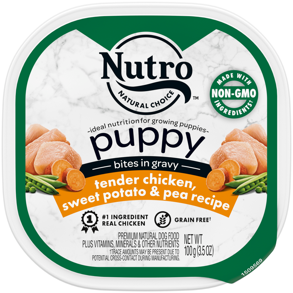 Nutro Puppy Tender Chicken, Sweet Potato & Pea Recipe Bites in Gravy Wet Dog Food