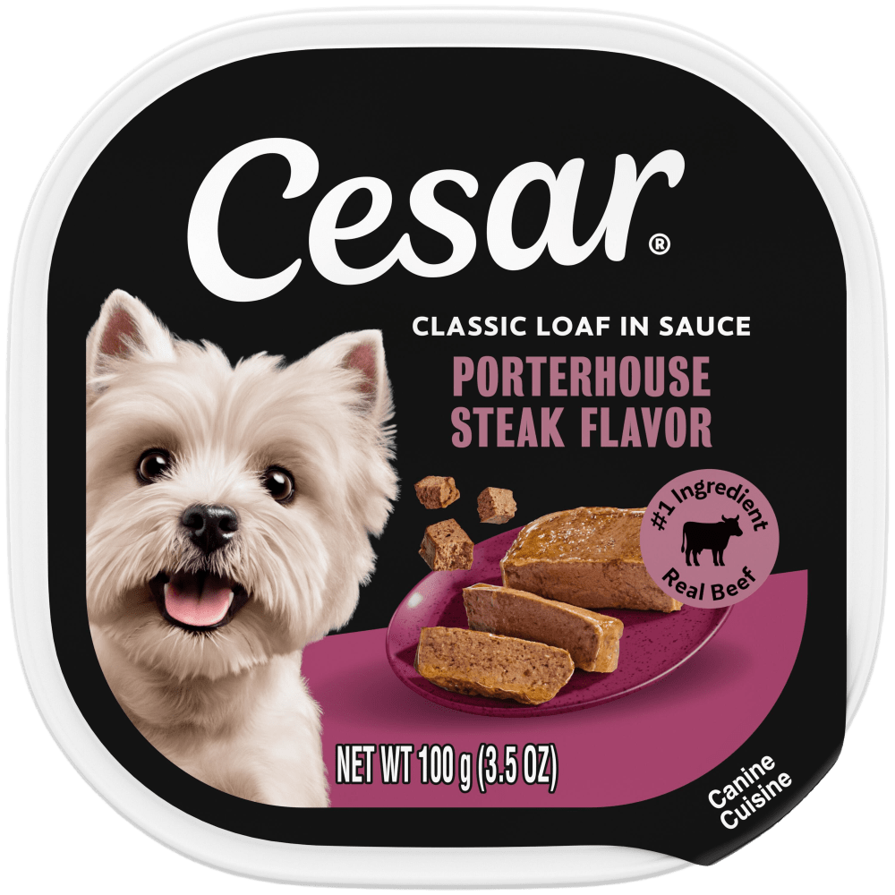 Cesar Classic Loaf in Sauce Porterhouse Steak Wet Dog Food