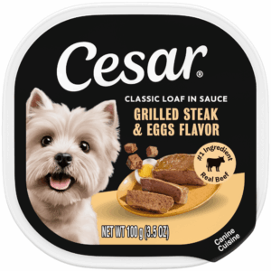 Cesar Classic Loaf in Sauce Grilled Steak & Eggs Wet Dog Food