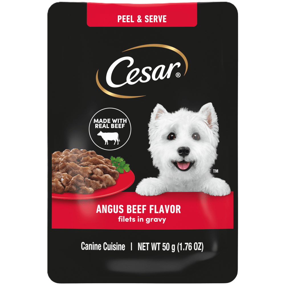 Cesar Mini Pouches Filets in Gravy Angus Beef Mini-Pouch Wet Dog Food