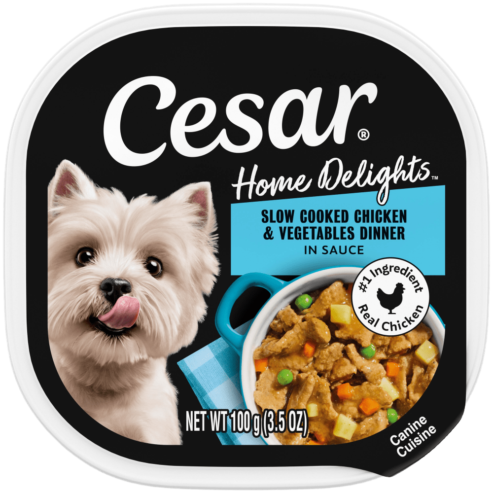 Cesar Home Delights Slow Cooked Chicken & Vegetables Dinner in Sauce Wet Dog Food