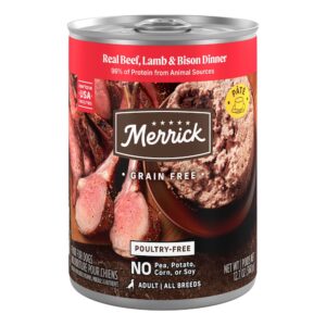 Merrick Real Beef, Lamb and Bison Grain Free Wet Dog Food