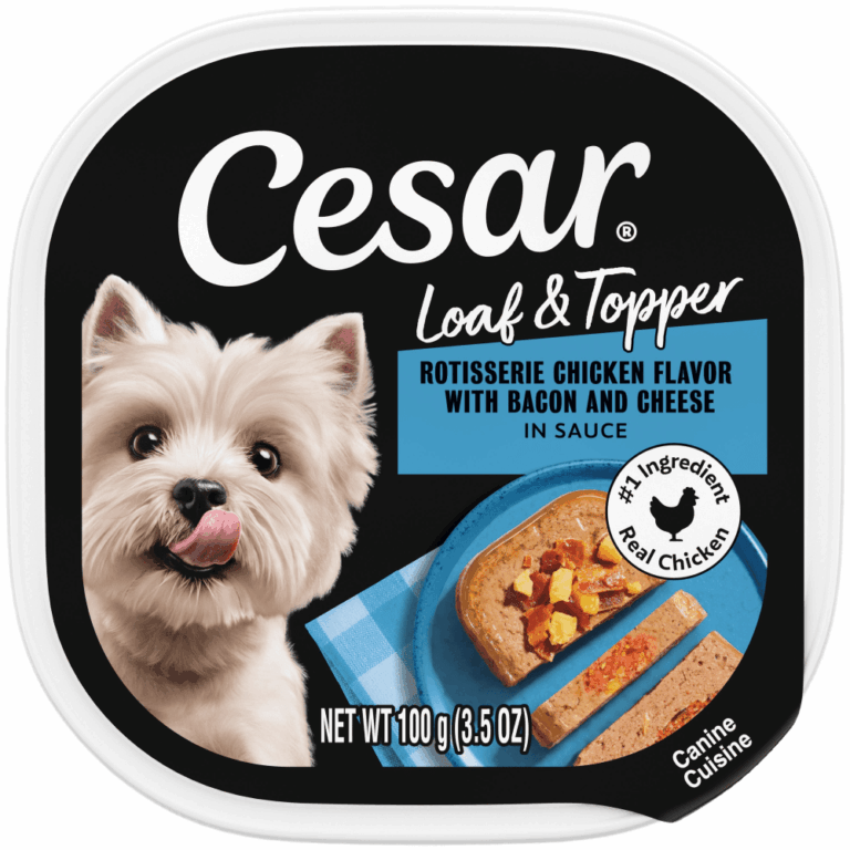 Cesar Loaf & Topper in Sauce Rotisserie Chicken with Bacon & Cheese Wet Dog Food