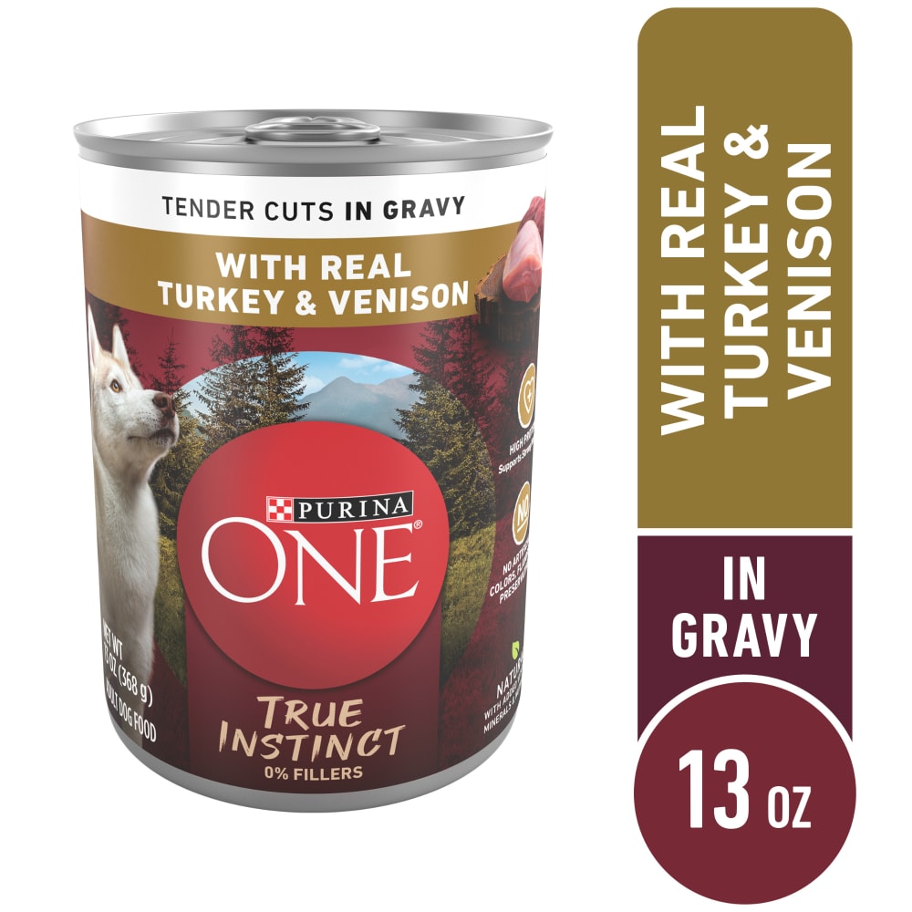 Purina ONE True Instinct Tender Cuts in Gravy Turkey & Venison Wet Dog Food