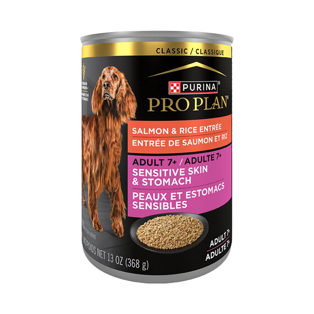 Purina Pro Plan Adult 7+ Sensitive Skin & Stomach Salmon & Rice Entrée Classic Wet Dog Food
