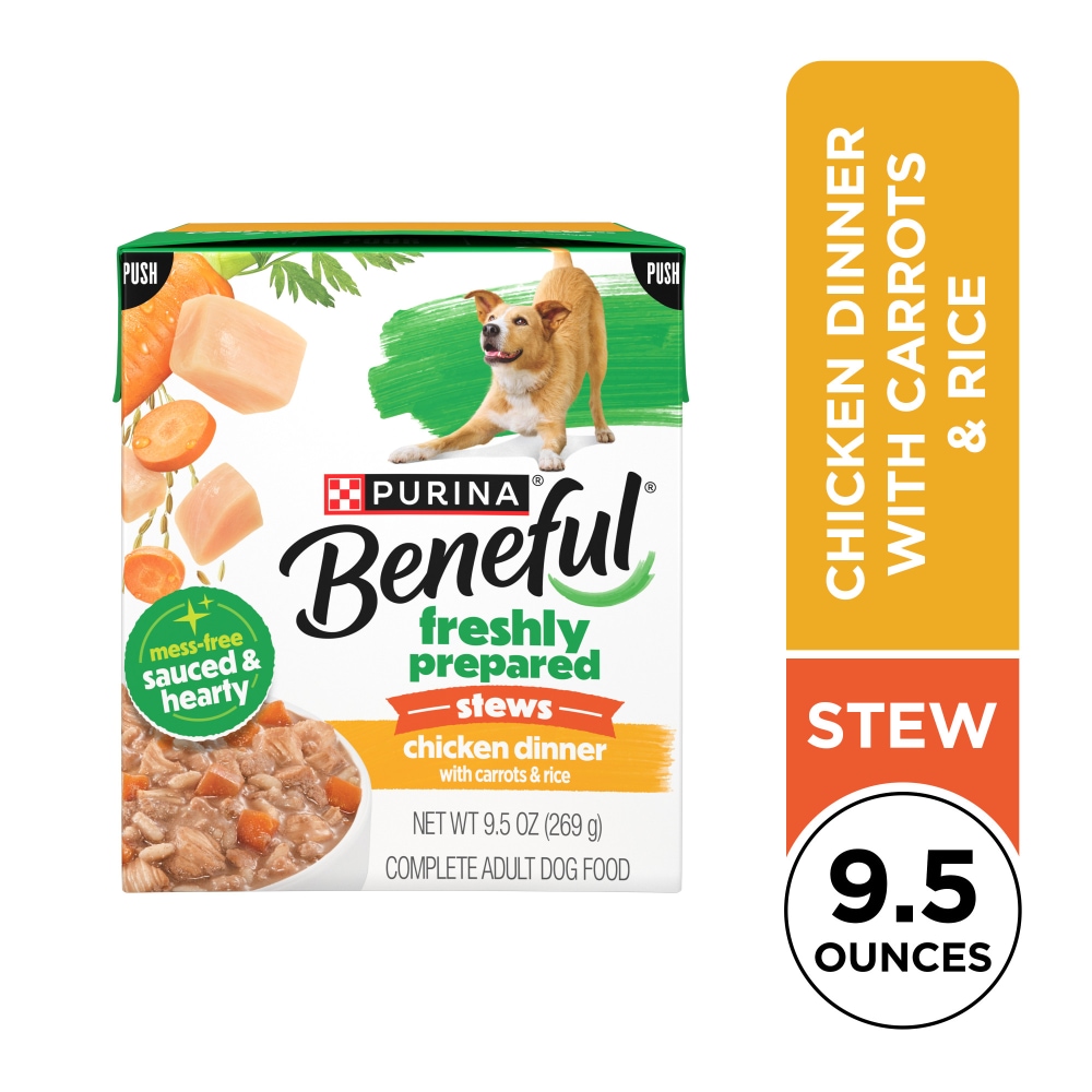 Purina Beneful Freshly Prepared Stews Chicken Dinner with Carrots and Rice in Gravy Wet Dog Food
