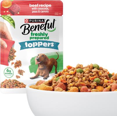 Purina Beneful (Freshly Prepared Toppers and Bone Broths) Beneful Freshly Prepared Toppers Beef Recipe Dog Food Topper