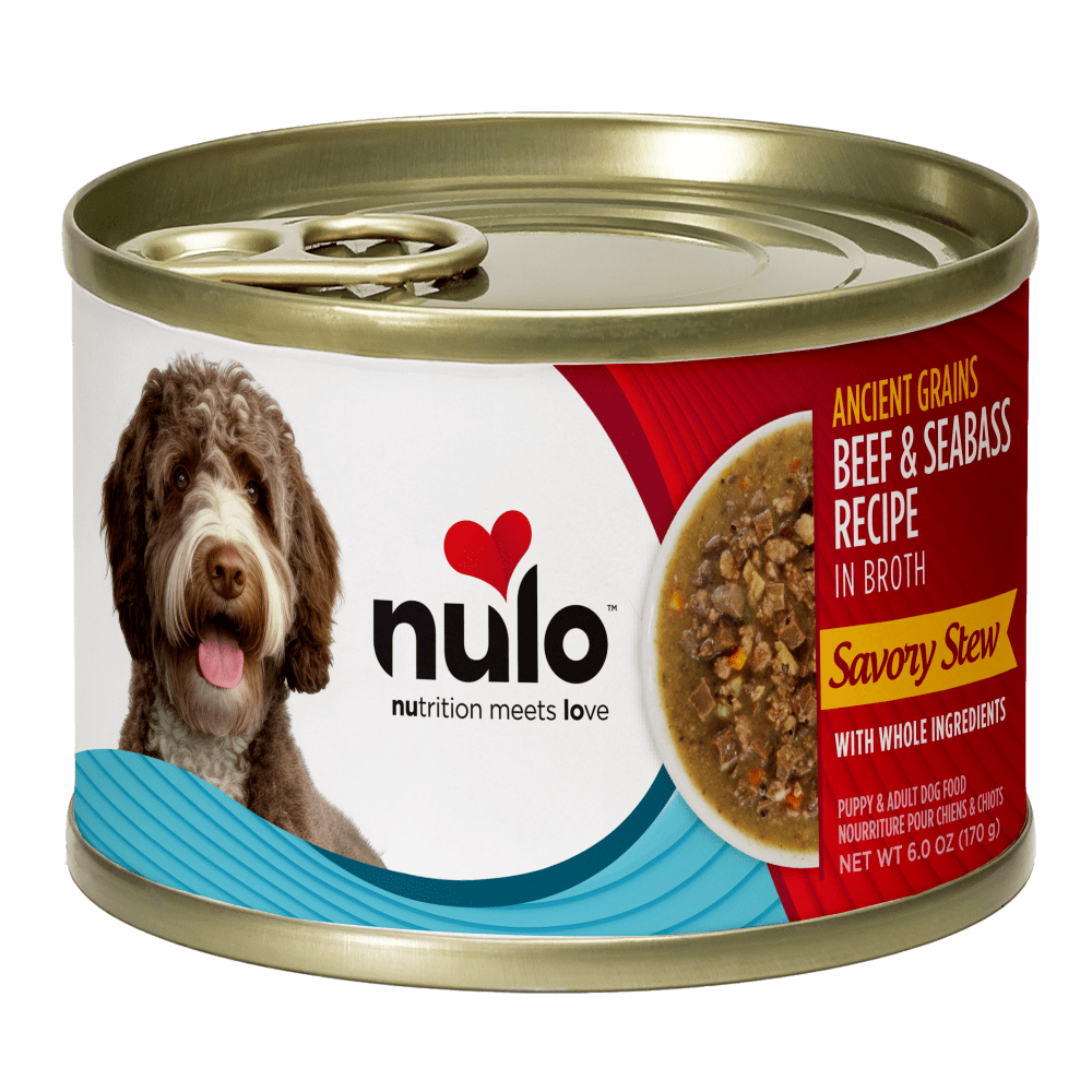 Nulo Savory Stews Ancient Grains Beef & Seabass Recipe Wet Dog Food