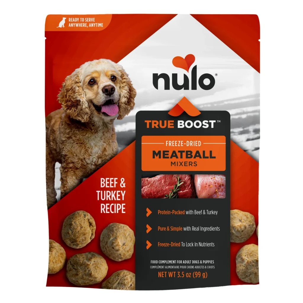 Nulo FreeStyle True Boost Meatball Mixers Beef & Turkey Recipe Dog Food Topper
