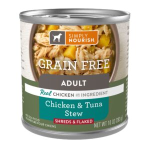 Simply Nourish Grain Free - Shreds & Flaked, Chicken & Tuna Stew Wet Dog Food