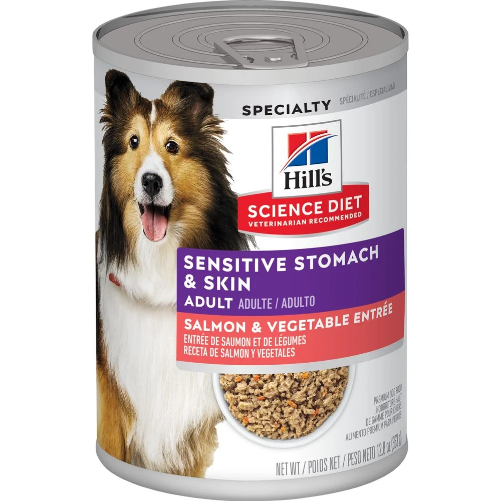 Hill’s Science Diet Adult Sensitive Stomach & Skin Salmon & Vegetable Entrée Wet Dog Food