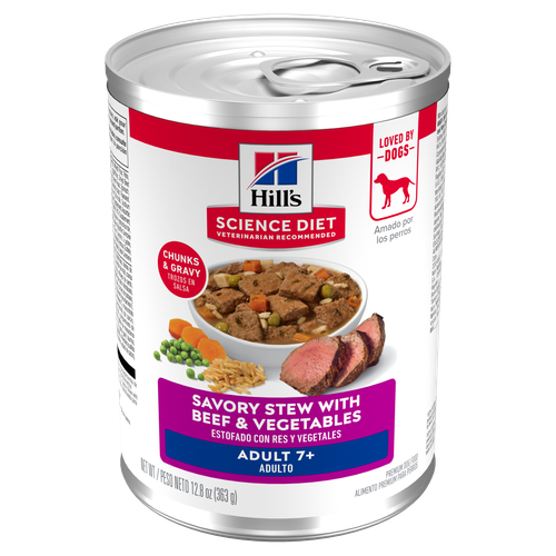 Hill’s Hill’s Science Diet Adult 7+ Savory Stew with Beef and Vegetables Wet Dog Food