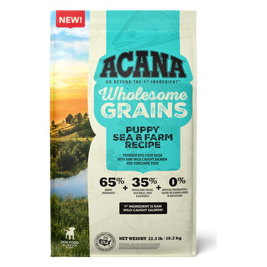 Acana Wholesome Grains Healthy Grains, Sea to Farm Puppy Recipe Dog Food Topper