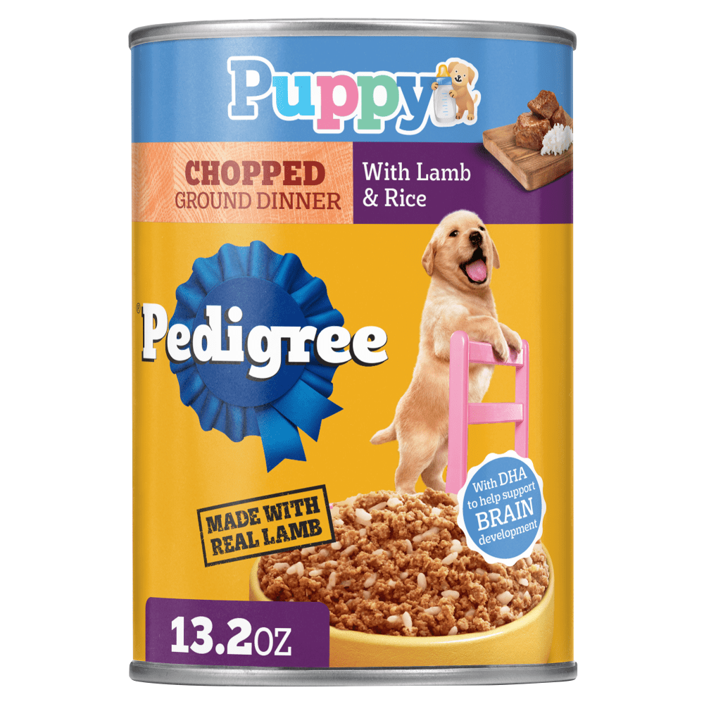 Pedigree Puppy Chopped Ground Dinner Can, Lamb & Rice Wet Dog Food
