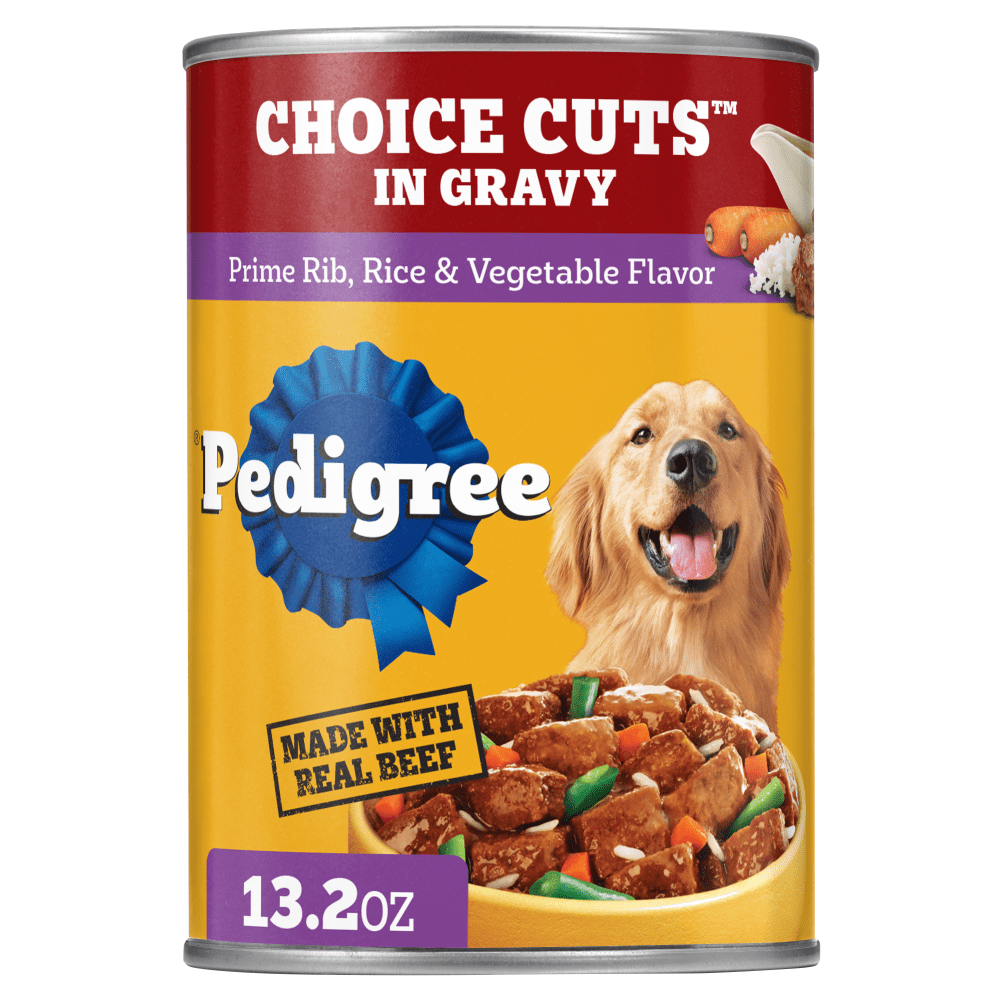 Pedigree Choice Cuts IN Gravy Adult Can, Prime Rib, Rice, and Vegetable Wet Dog Food