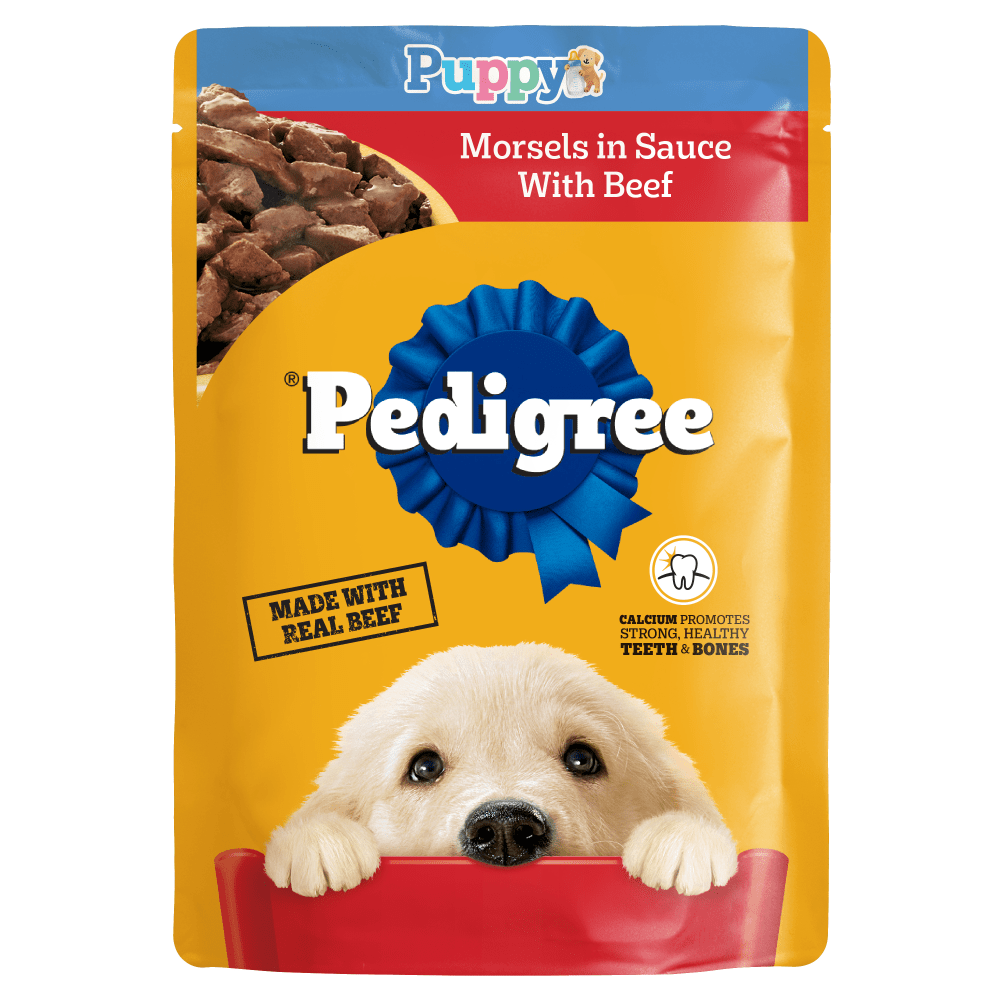 Pedigree Puppy Pouch, Beef Wet Dog Food
