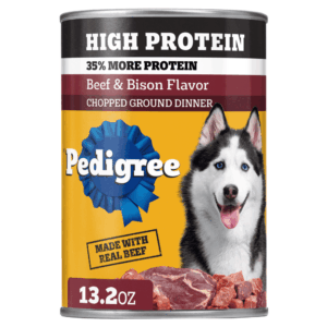 Pedigree High Protein Chopped Ground Dinner Can, Beef & Bison Wet Dog Food